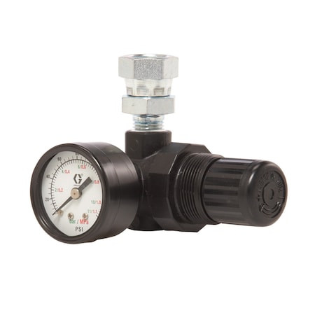 Graco Mini Air Pressure Regulator w/ Valve, 1/4in NPT x 3/8in NPT 24H420